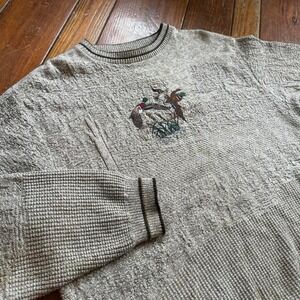 Embroidered duck cozy sweater